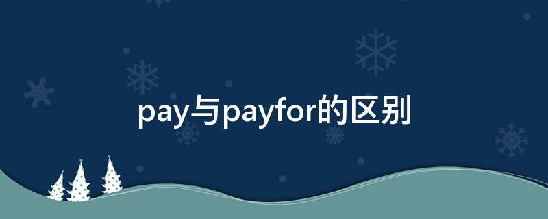 pay与payfor的区别（pay和payfor的区别）