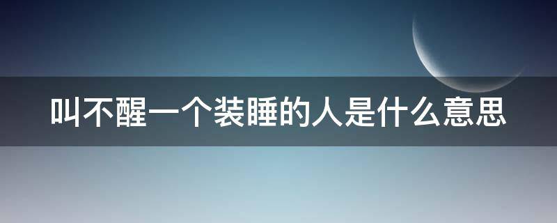 叫不醒一个装睡的人是什么意思（叫不醒一个装睡的人是什么意思）