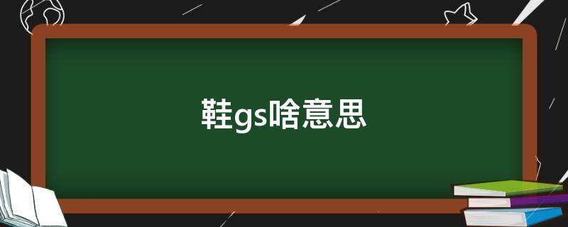 鞋gs啥意思（球鞋gs什么意思）