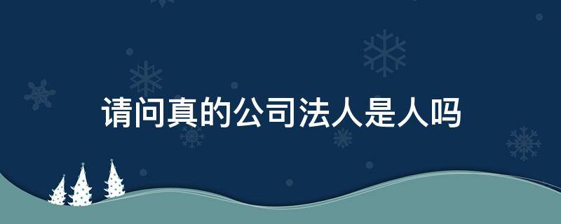 请问真的公司法人是人吗 公司法人不是人吗