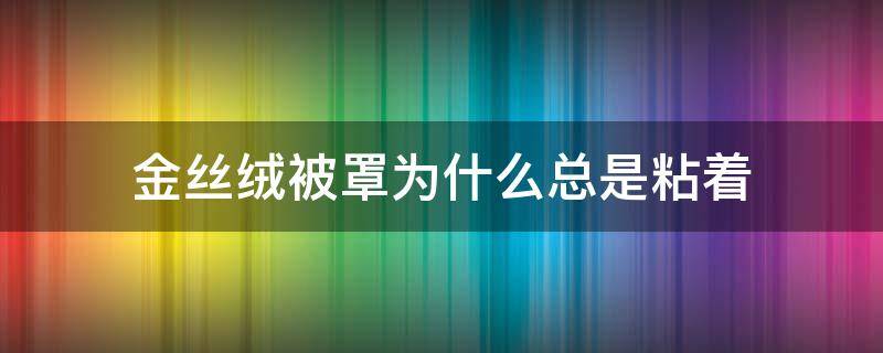 金丝绒被罩为什么总是粘着 金丝绒被子