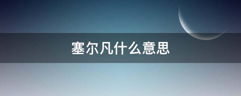 塞尔凡什么意思（塞尔凡什么意思哦）