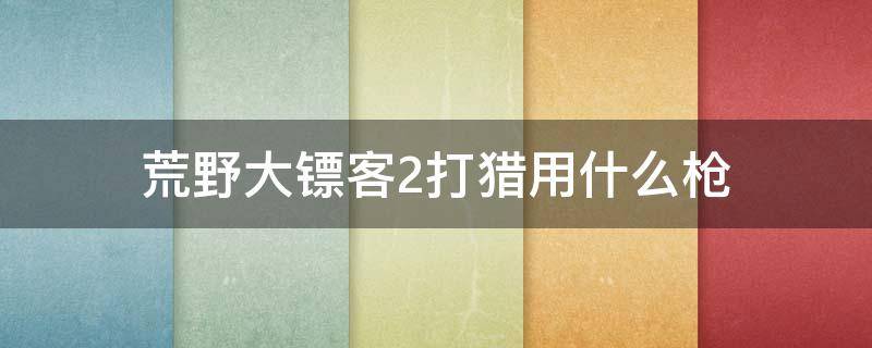 荒野大镖客2打猎用什么枪 荒野大镖客2打猎用什么枪不损坏皮