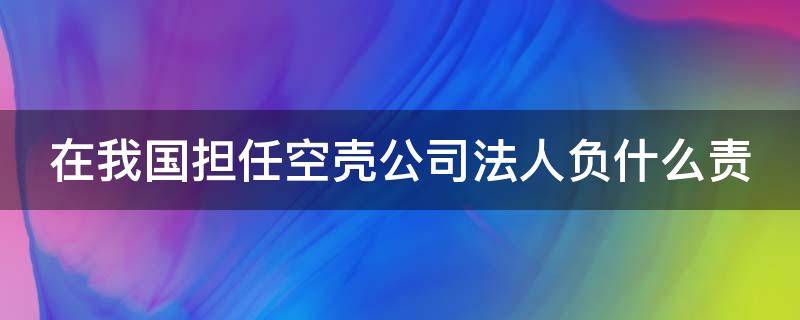 在我国担任空壳公司法人负什么责（当空壳公司法人犯法吗）