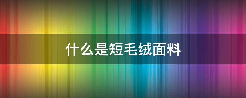 什么是短毛绒面料（毛呢绒是什么面料）