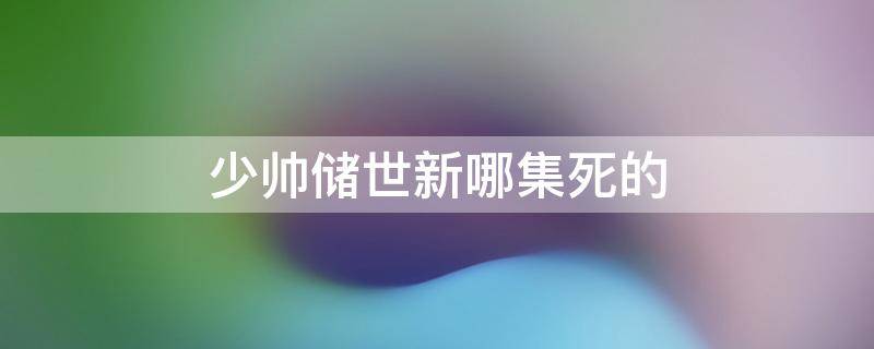 少帅储世新哪集死的 少帅电视剧储团长哪一集死的