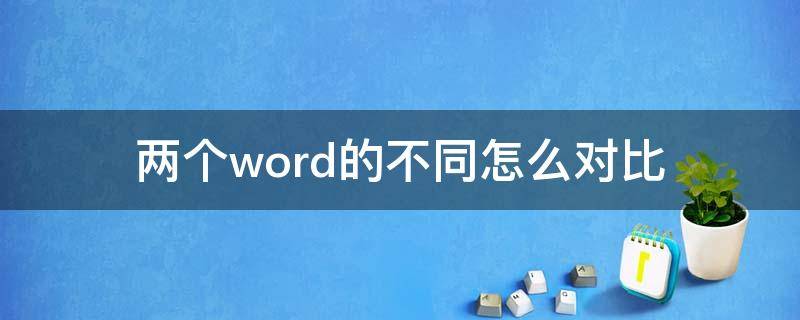 两个word的不同怎么对比（怎么比较两个word的不同）