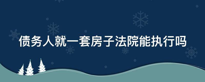 债务人就一套房子法院能执行吗 债务人就一套房子法院能执行吗怎么办