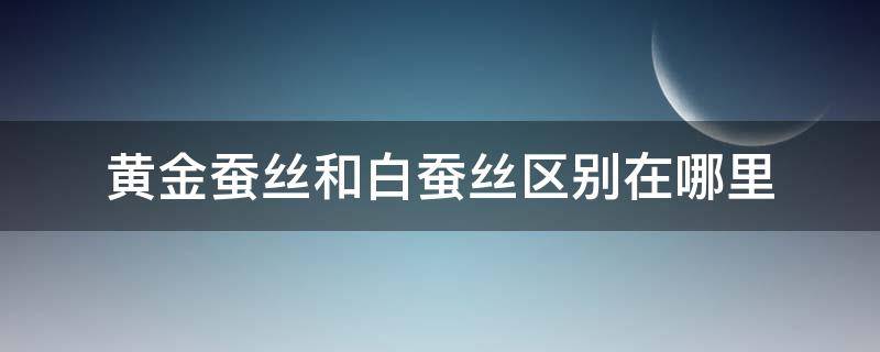 黄金蚕丝和白蚕丝区别在哪里 黄金蚕丝好还是白蚕丝好