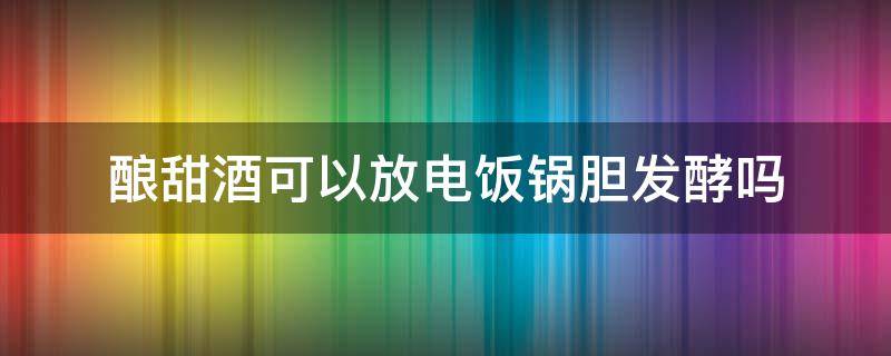 酿甜酒可以放电饭锅胆发酵吗 做甜酒可以用电饭煲保温发酵吗