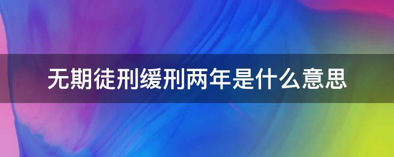 无期徒刑缓刑两年是什么意思（无期徒刑缓刑2年）