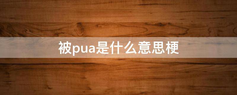 被pua是什么意思梗 工作中被pua是什么意思