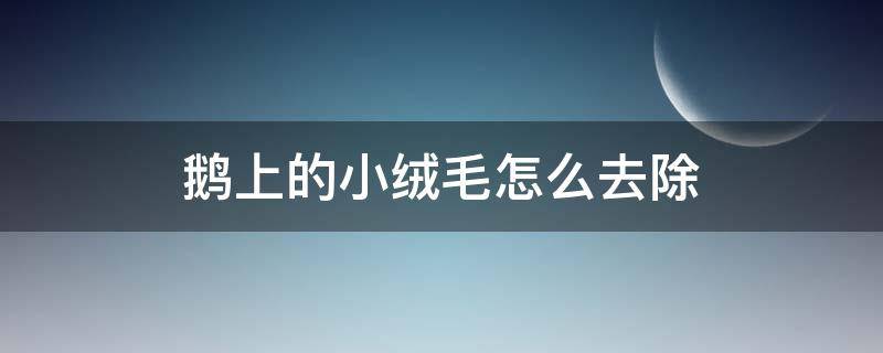 鹅上的小绒毛怎么去除 鹅如何去除绒毛