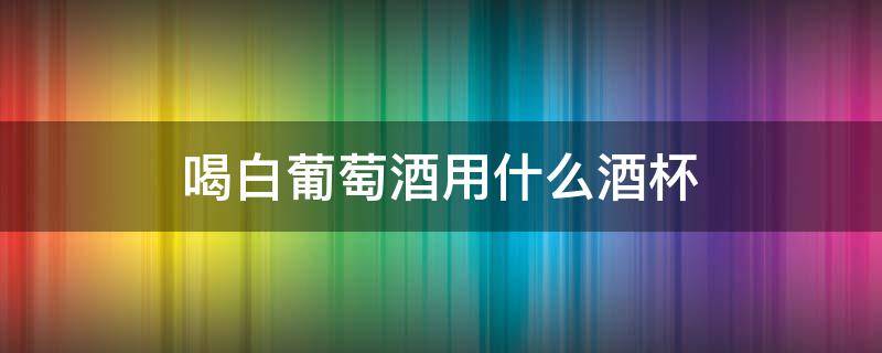 喝白葡萄酒用什么酒杯 葡萄酒用什么杯子喝