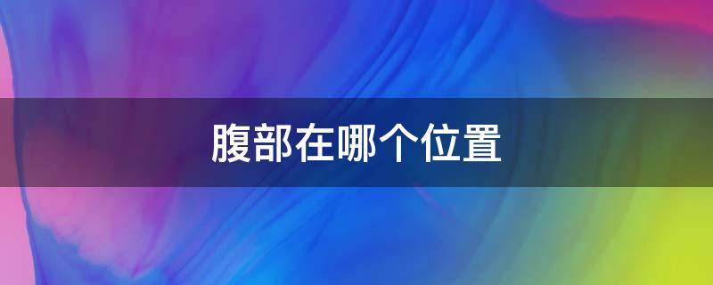 腹部在哪个位置 腹部在哪个位置图片