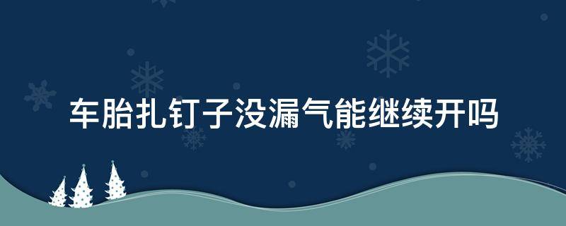 车胎扎钉子没漏气能继续开吗 车胎扎钉子没气了还能开吗