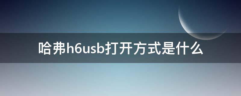 哈弗h6usb打开方式是什么（哈弗h6esp怎么打开）