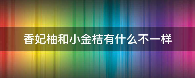 香妃柚和小金桔有什么不一样 金香柚和葡萄柚