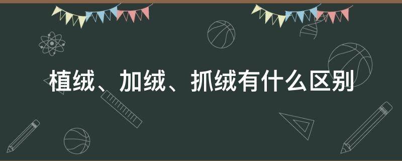 植绒、加绒、抓绒有什么区别 抓绒是加绒吗