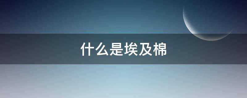 什么是埃及棉 什么是埃及棉线