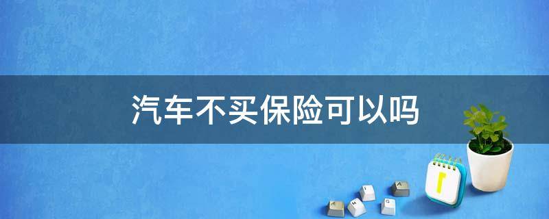 汽车不买保险可以吗 车辆保险不买可以吗