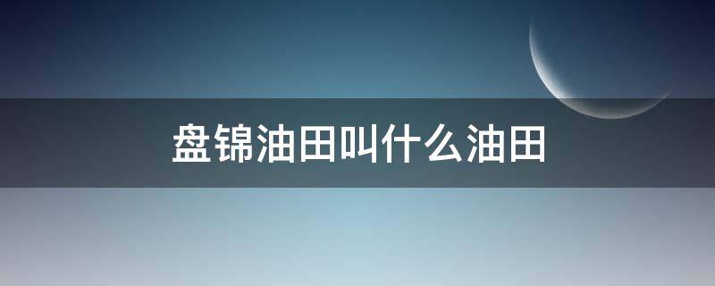 盘锦油田叫什么油田 盘锦的油田叫什么名字