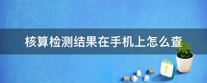 核算检测结果在手机上怎么查 做完核酸检测如何用手机查结果