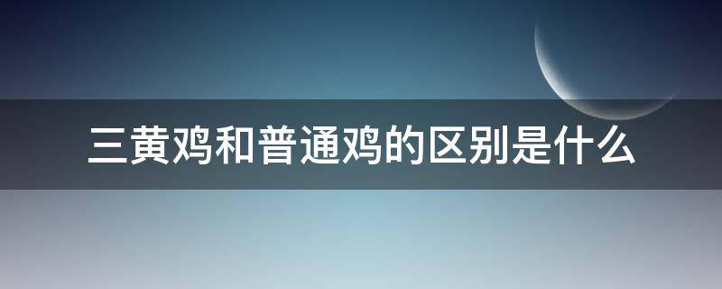 三黄鸡和普通鸡的区别是什么（三黄肉鸡与普通三黄鸡区别）