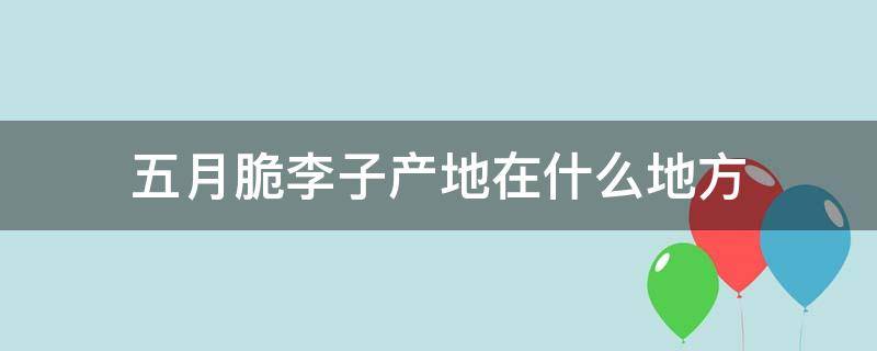 五月脆李子产地在什么地方（五月脆李子品种介绍价格）