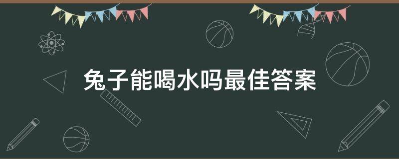 兔子能喝水吗最佳答案 兔子喝水吗喝什么水