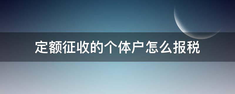 定额征收的个体户怎么报税（定期定额征收的个体户怎么报税）