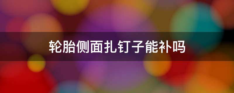 轮胎侧面扎钉子能补吗 轮胎侧面扎钉子了能补吗