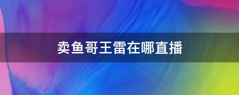 卖鱼哥王雷在哪直播（卖鱼哥王雷火了）