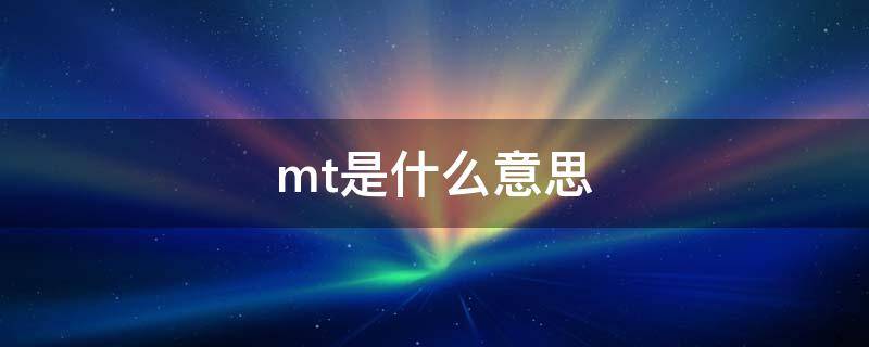 mt是什么意思 mt是什么意思的缩写