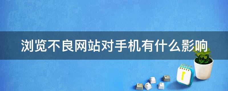 浏览不良网站对手机有什么影响（浏览不良网站对手机产生影响后怎么补救）