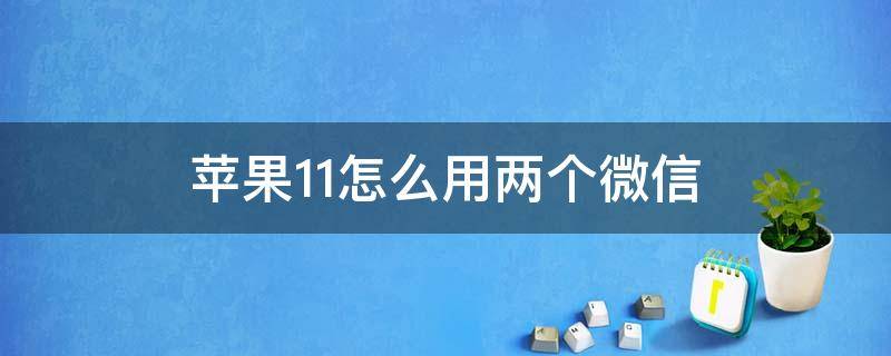 苹果11怎么用两个微信 苹果11怎么用两个微信一个手机