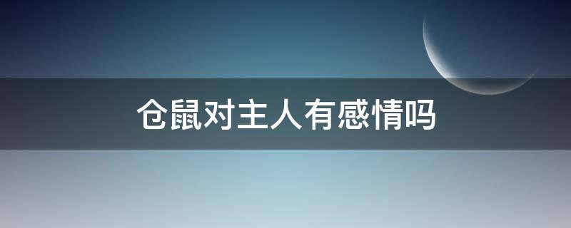 仓鼠对主人有感情吗 仓鼠养得出感情吗