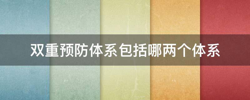 双重预防体系包括哪两个体系 双重预防体系包括哪两个体系安全生产