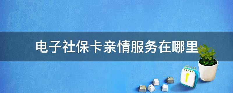 电子社保卡亲情服务在哪里（电子社保卡在哪里找到亲情服务）