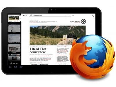 Mozilla展示平板电脑版火狐浏览器界面