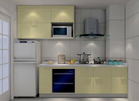 一字型橱柜效果图现代简约 一字型橱柜：厨房装修的搭配