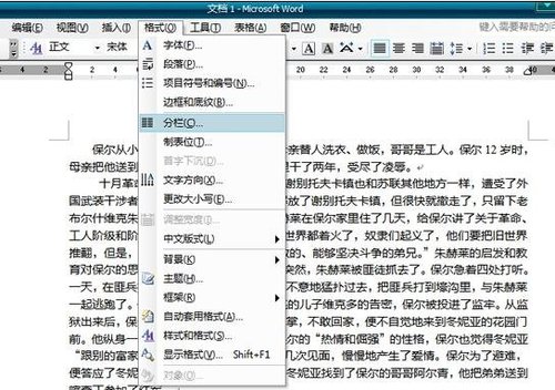 word如何进行全文分栏和某段落分栏（word怎么全文分栏）