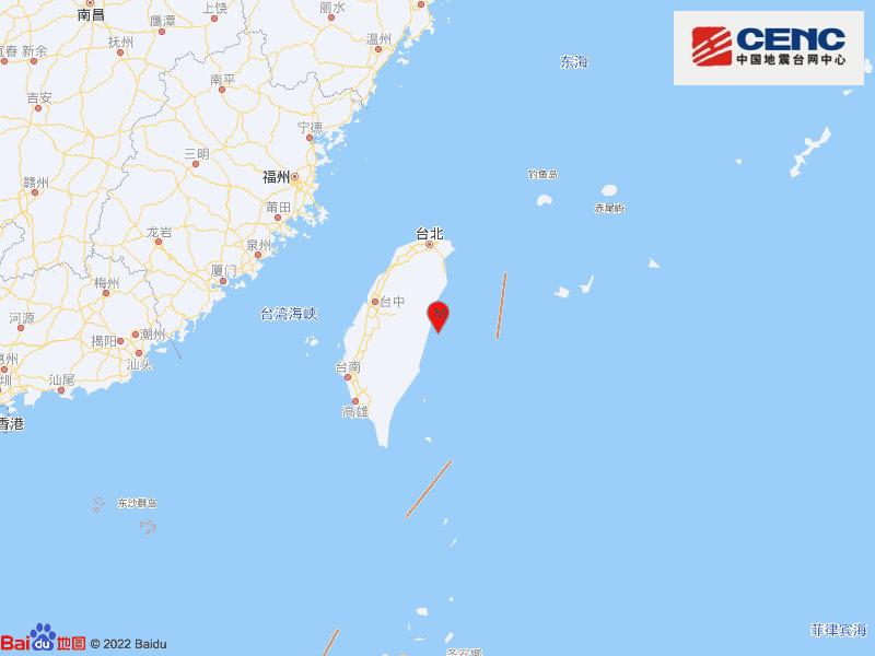 台湾花莲县海域发生5.1级地震，震源深度30千米