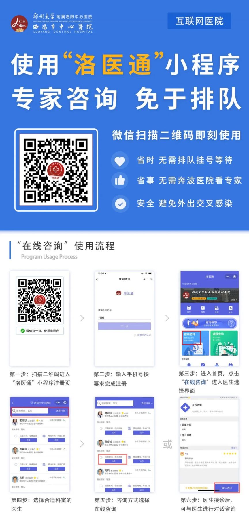 洛阳市中心医院在线咨询流程 洛阳市中心医院在线咨询流程电话