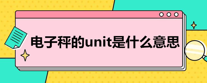 电子秤的unit是什么意思