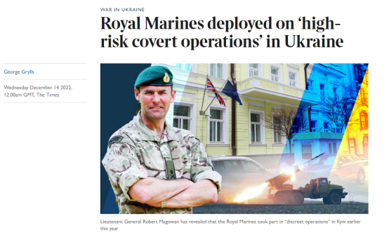 外媒：英军高官首次承认，英皇家海军陆战队曾在乌克兰参与行动