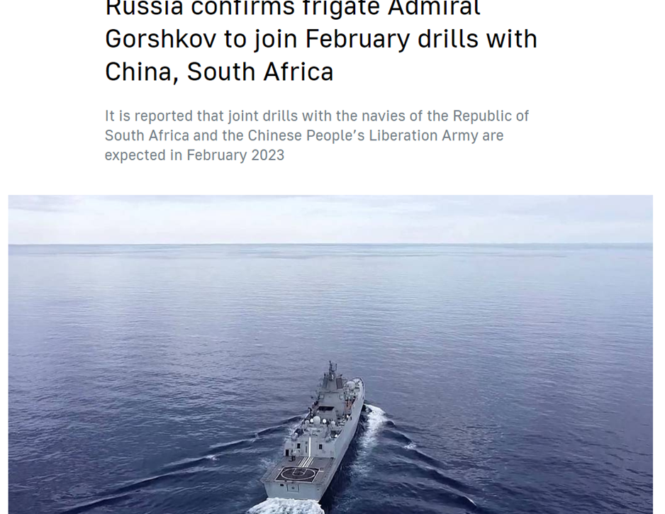 “俄中南非下月举行联合演习”，这艘军舰不一般