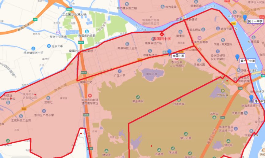 珠海市容国团中学学区拟划定范围最新消息