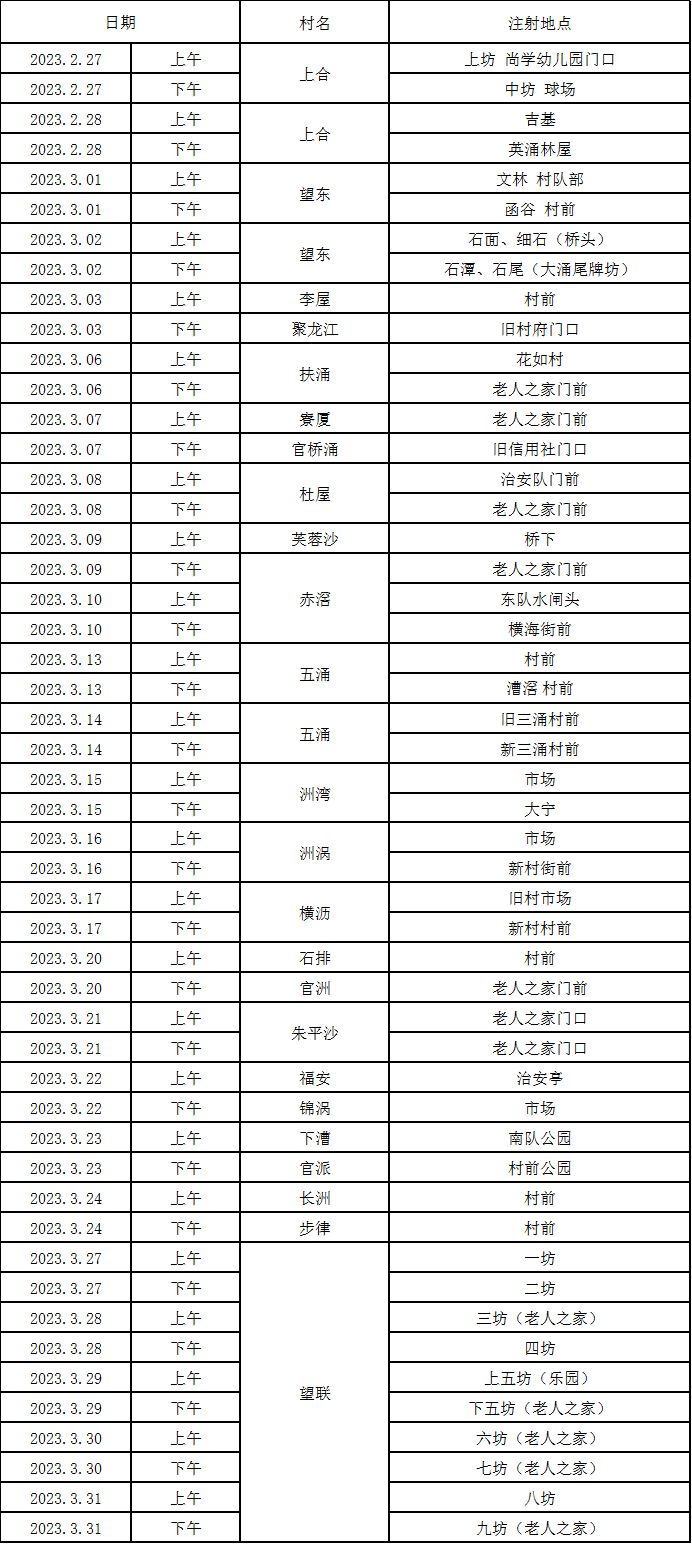 2023东莞望牛墩镇狂犬疫苗免费接种时间