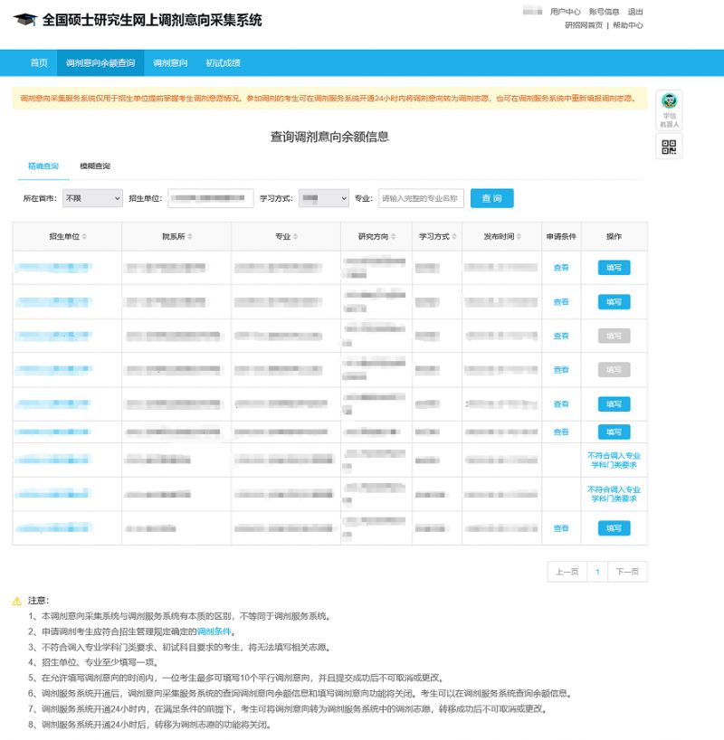 研招网调剂余额查询 2023研究生调剂意向怎么查询余额